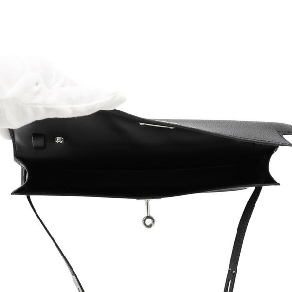 エルメス クラッチバッグ ケリーエラン ブラック/シルバー金具 シェ―ブルシャムキラ W刻印 2wayショルダー 黒