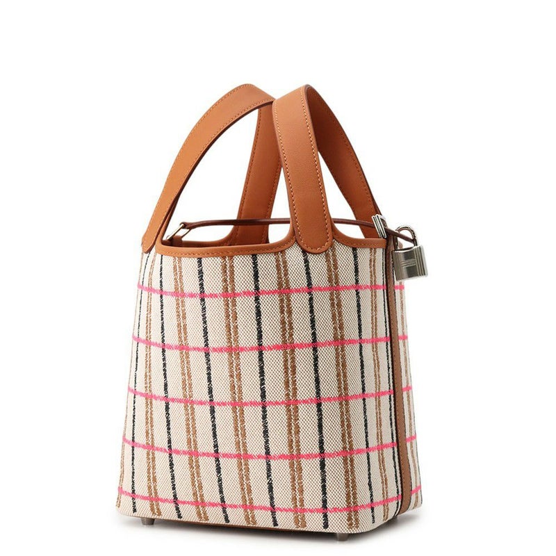 エルメス ピコタンロックPM クーベルチュール ゴールド/エクリュ/フォーブ/ローズポップ/シルバー金具 トワルアッシュ/スイフト K刻印