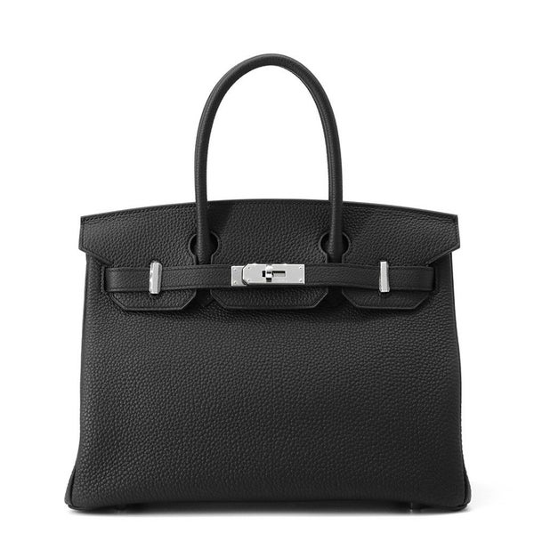 エルメス バーキン30 ブラック/シルバー金具 トゴ K刻印 HERMES Birkin ハンドバッグ 黒