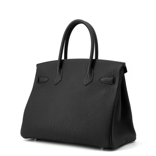 エルメス バーキン30 ブラック/シルバー金具 トゴ K刻印 HERMES Birkin ハンドバッグ 黒