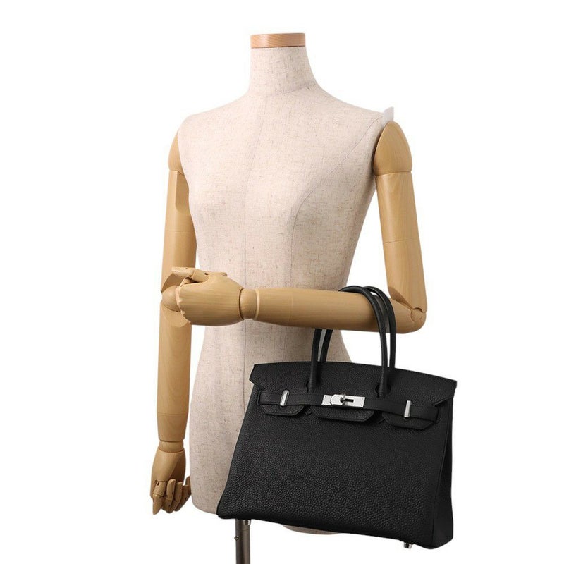 エルメス バーキン30 ブラック/シルバー金具 トゴ K刻印 HERMES Birkin ハンドバッグ 黒