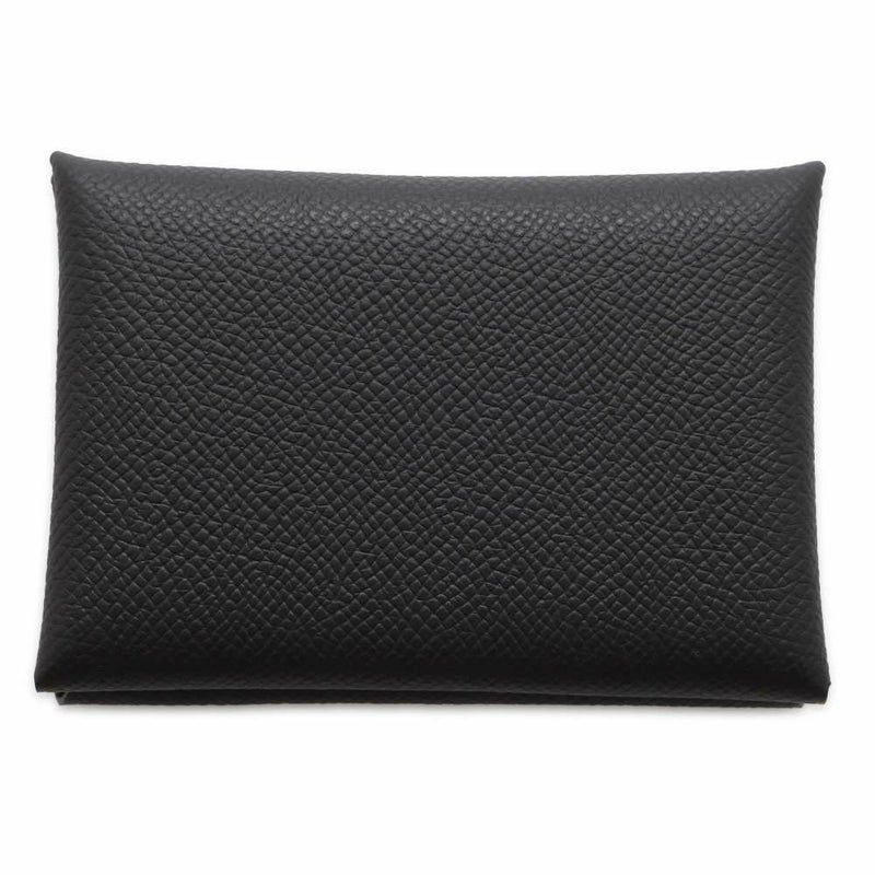 エルメス コインケース カルヴィ デュオ ブラック/シルバー金具 エプソン W刻印 黒
