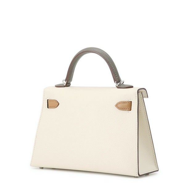 エルメス ミニケリー2 外縫い トリコロール ナタ/チャイ/グリアスファルト/シルバー金具 エプソン U刻印 2wayショルダー