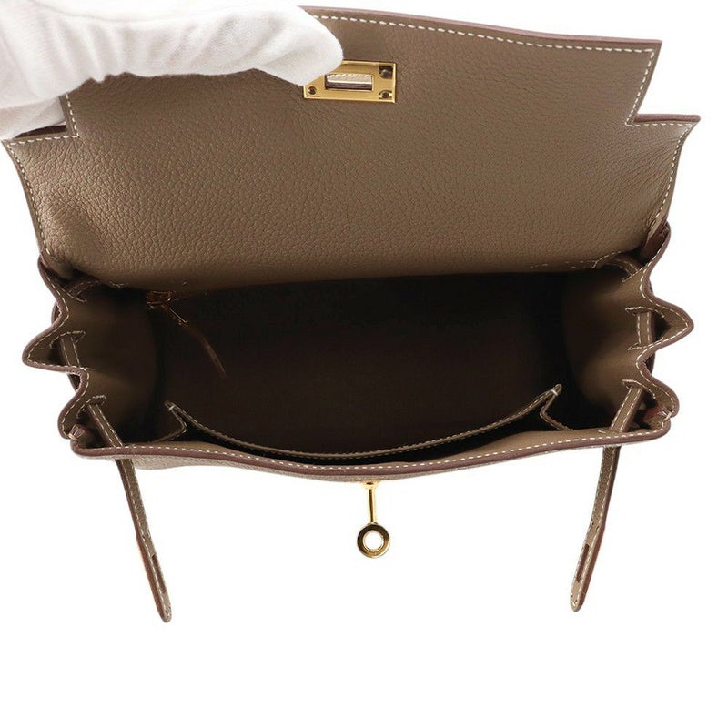 エルメス ハンドバッグ ケリー25 内縫い エトゥープ/ゴールド金具 トゴ W刻印 2wayショルダー