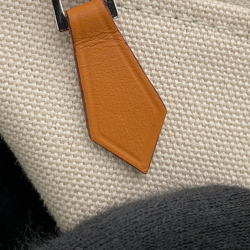 エルメス ポーチ ブリッド・ア・ブラックGM Hパヴィヨン ナチュラル/シルバー金具 キャンバス HERMES 小物入れ