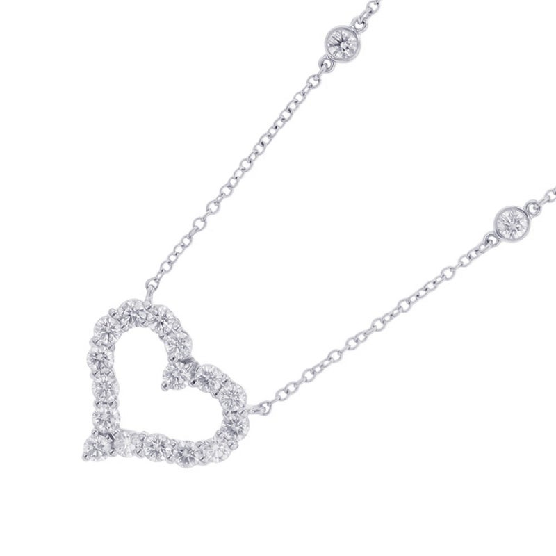 ティファニー ネックレス センチメンタル ハート バイ ザ ヤード ペンダント ダイヤモンド Pt950プラチナ Tiffany&Co.