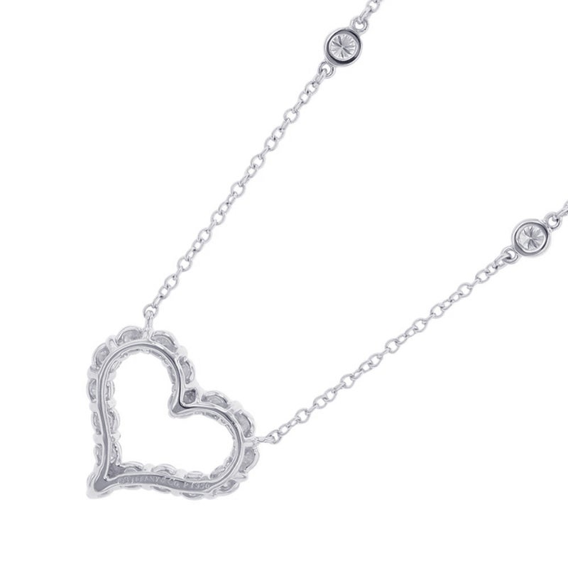ティファニー ネックレス センチメンタル ハート バイ ザ ヤード ペンダント ダイヤモンド Pt950プラチナ Tiffany&Co.