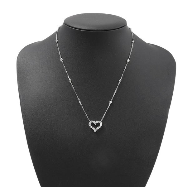 ティファニー ネックレス センチメンタル ハート バイ ザ ヤード ペンダント ダイヤモンド Pt950プラチナ Tiffany&Co.