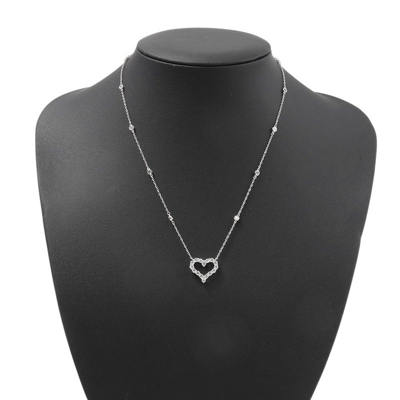 ティファニー ネックレス センチメンタル ハート バイ ザ ヤード ペンダント ダイヤモンド Pt950プラチナ Tiffany&Co.
