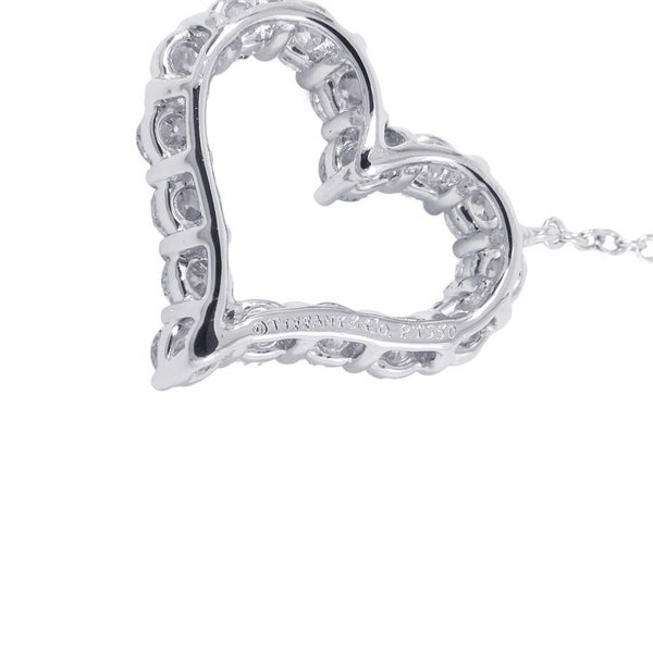 ティファニー ネックレス センチメンタル ハート バイ ザ ヤード ペンダント ダイヤモンド Pt950プラチナ Tiffany&Co.