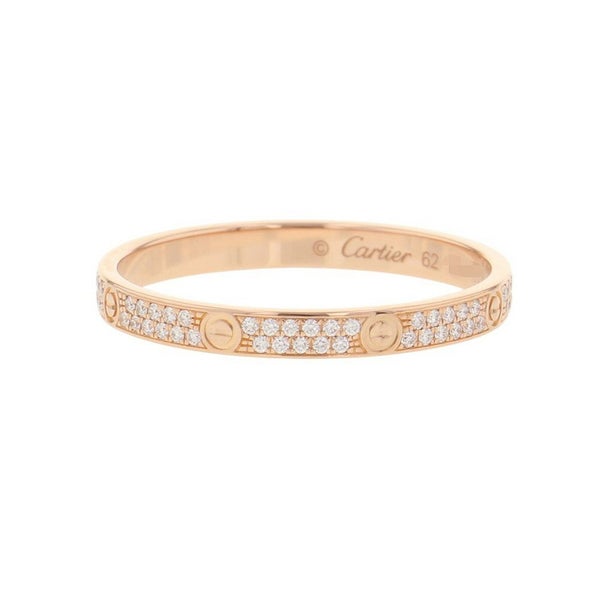 カルティエ リング LOVE リング ミニモデル パヴェ ダイヤ 72P 計0.19ct K18PG サイズ62 B4218100 指輪 ラブリング