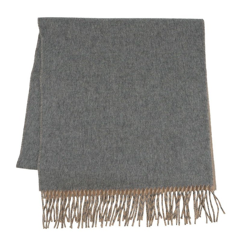 エルメス マフラー レクトヴェルソ グリ・シネ/ベージュ カシミヤ HERMES ストール メンズ