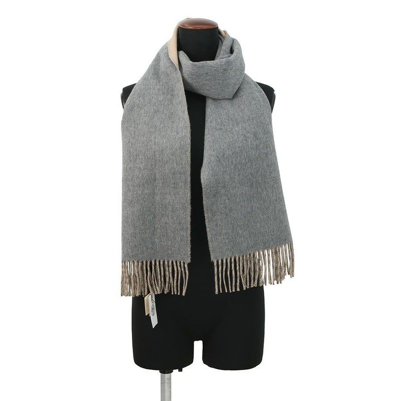 エルメス マフラー レクトヴェルソ グリ・シネ/ベージュ カシミヤ HERMES ストール メンズ