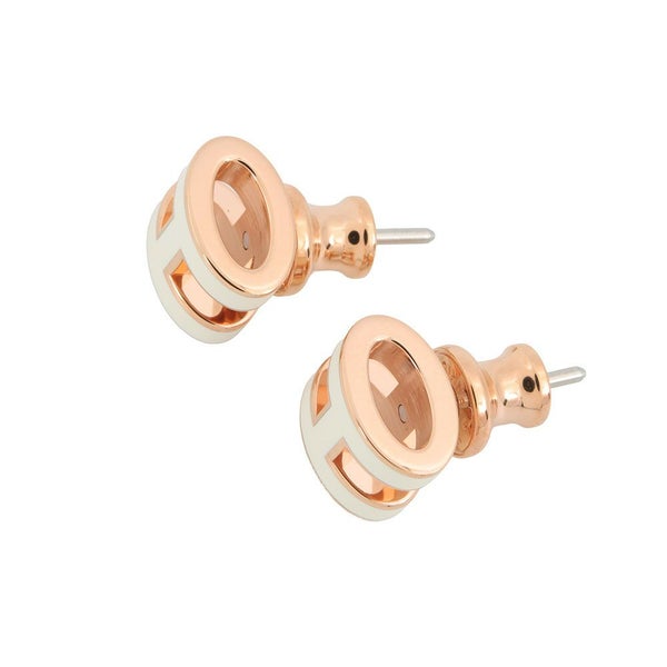 エルメス ピアス ポップアッシュ ホワイト/ピンクゴールド金具 Hモチーフ HERMES Pop H ポップH