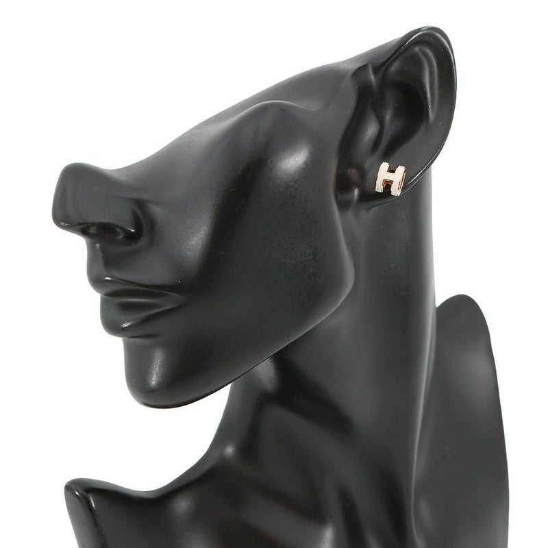 エルメス ピアス ポップアッシュ ホワイト/ピンクゴールド金具 Hモチーフ HERMES Pop H ポップH