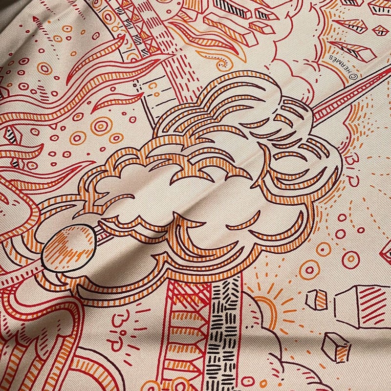 エルメス スカーフ カレ90 プリーズ・ホールド・ザ・ライン Please Hold The Line HERMES シルク 2025春夏