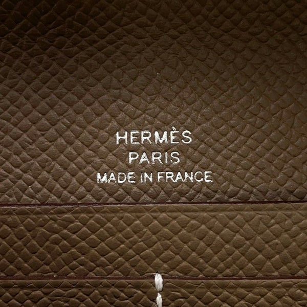 エルメス 長財布 シェーヌダンクル マイヨン トゥーゴー エトゥープ/シルバー金具 エプソン B刻印 財布