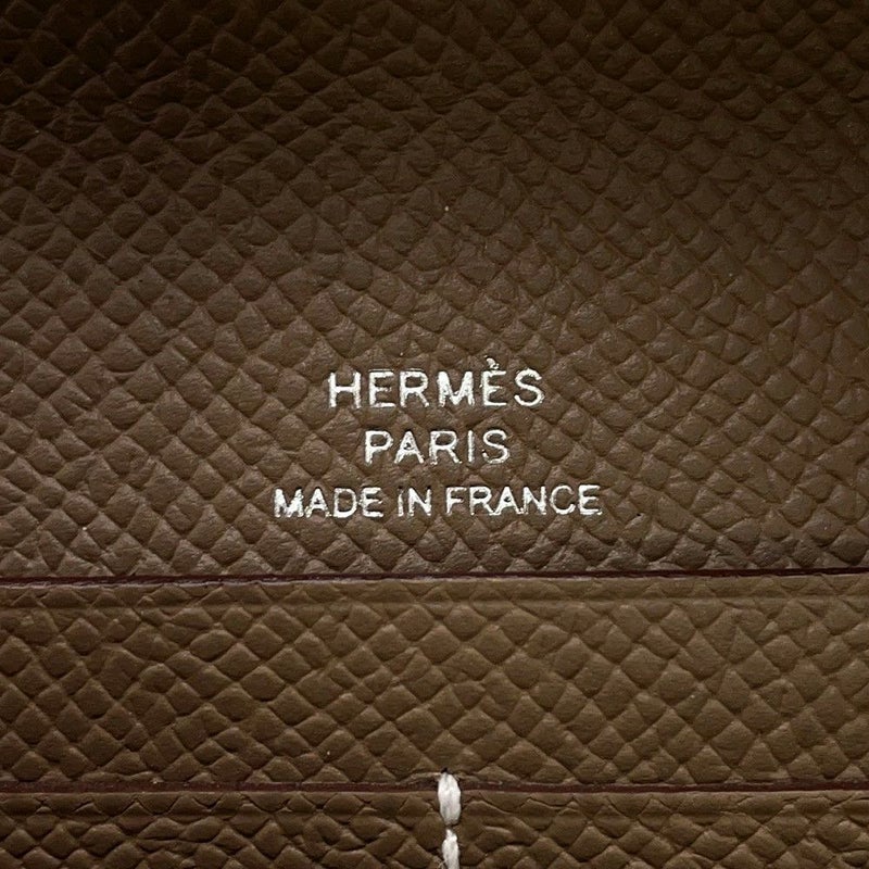 エルメス 長財布 シェーヌダンクル マイヨン トゥーゴー エトゥープ/シルバー金具 エプソン B刻印 財布