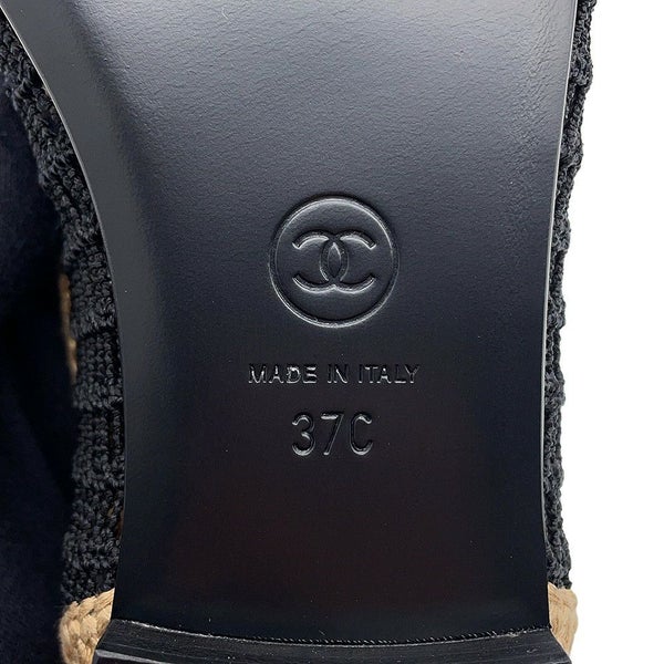 シャネル パンプス バレリーナ フラット ラフィア G38986 レディースサイズ36 G46352 CHANEL 2025春夏 黒
