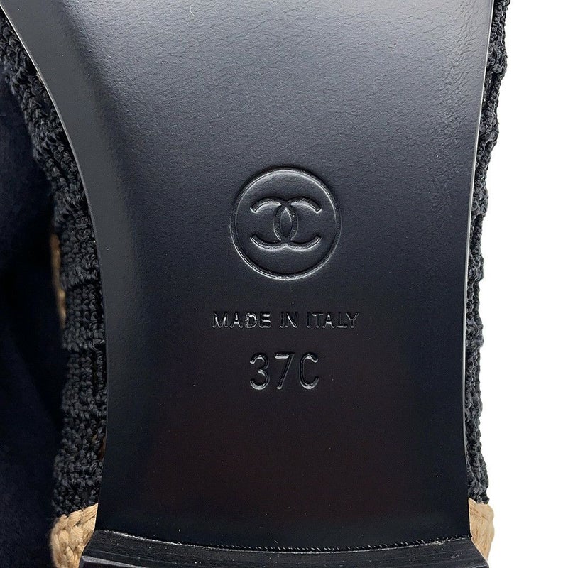 シャネル パンプス バレリーナ フラット ラフィア G38986 レディースサイズ36 G46352 CHANEL 2025春夏 黒