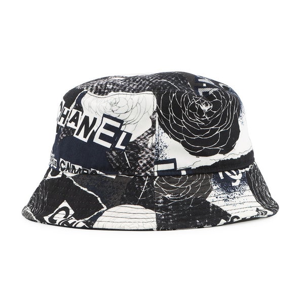 シャネル ハット カメリヤ ココマーク ロゴ コットン サイズM CHANEL 帽子 黒
