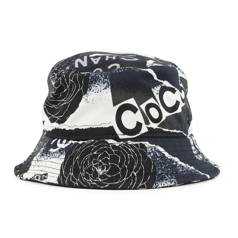 シャネル ハット カメリヤ ココマーク ロゴ コットン サイズM CHANEL 帽子 黒