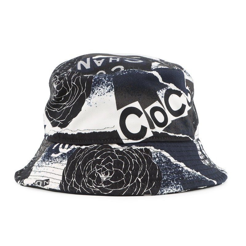 シャネル ハット カメリヤ ココマーク ロゴ コットン サイズM CHANEL 帽子 黒