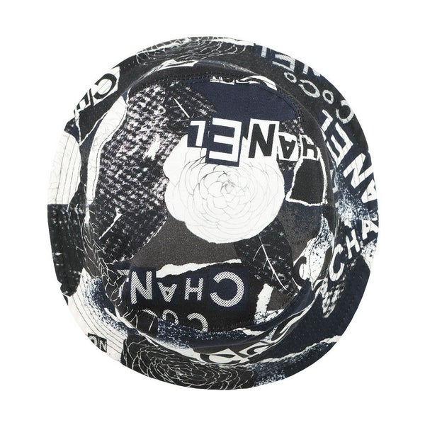 シャネル ハット カメリヤ ココマーク ロゴ コットン サイズM CHANEL 帽子 黒