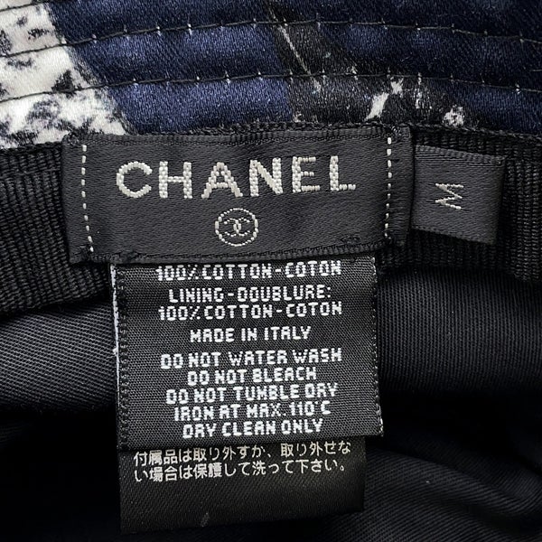 シャネル ハット カメリヤ ココマーク ロゴ コットン サイズM CHANEL 帽子 黒