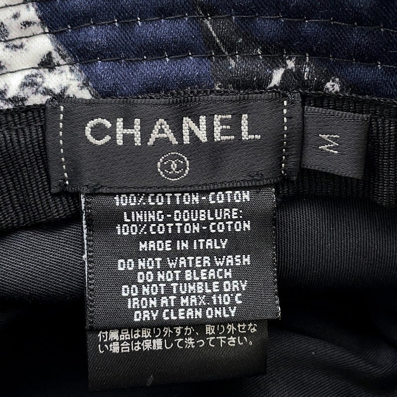 シャネル ハット カメリヤ ココマーク ロゴ コットン サイズM CHANEL 帽子 黒