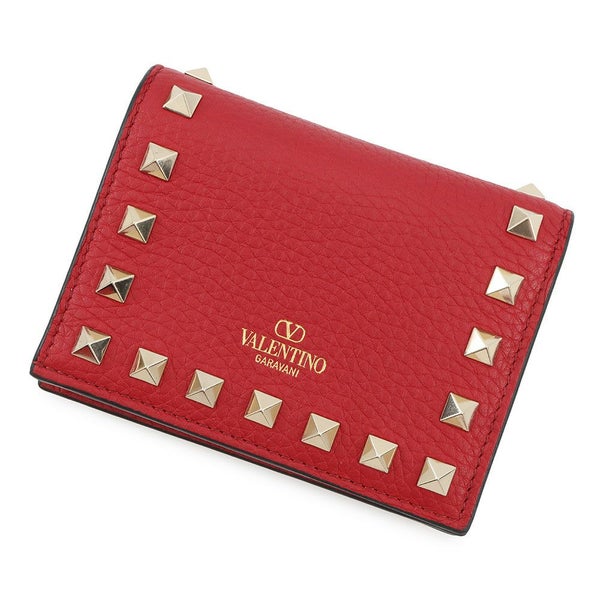 ヴァレンティノ・ガラヴァーニ 二つ折り財布 ロックスタッズ コンパクトウォレット レザー5W2P0P39VSH VALENTINO