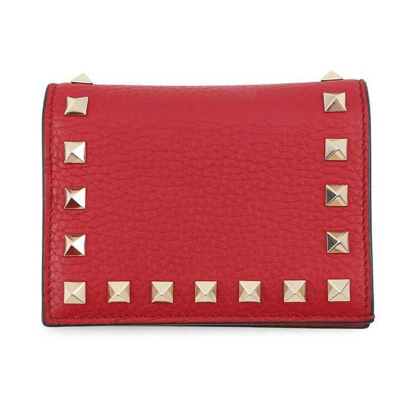 ヴァレンティノ・ガラヴァーニ 二つ折り財布 ロックスタッズ コンパクトウォレット レザー5W2P0P39VSH VALENTINO