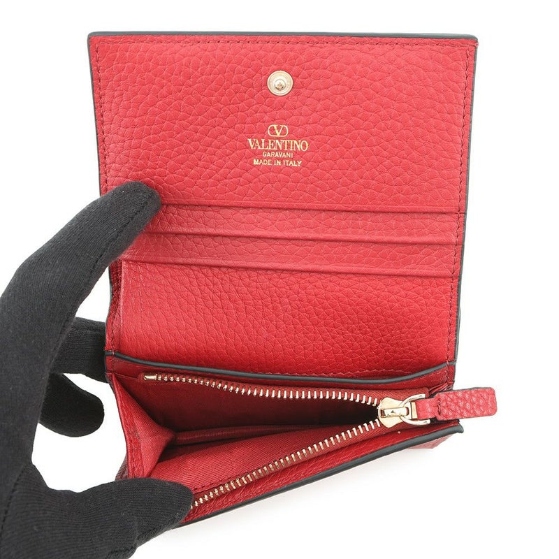 ヴァレンティノ・ガラヴァーニ 二つ折り財布 ロックスタッズ コンパクトウォレット レザー5W2P0P39VSH VALENTINO