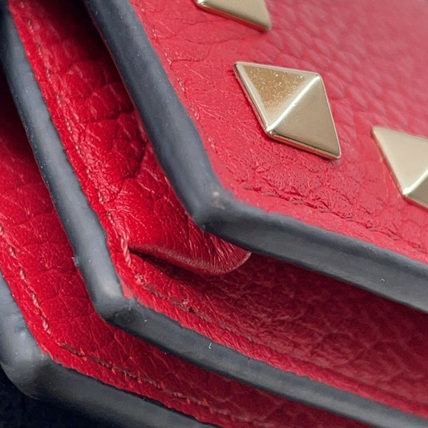 ヴァレンティノ・ガラヴァーニ 二つ折り財布 ロックスタッズ コンパクトウォレット レザー5W2P0P39VSH VALENTINO