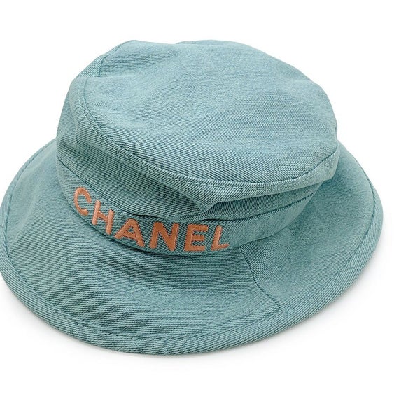 シャネル ハット ロゴ デニム サイズM CHANEL 帽子 バケットハット