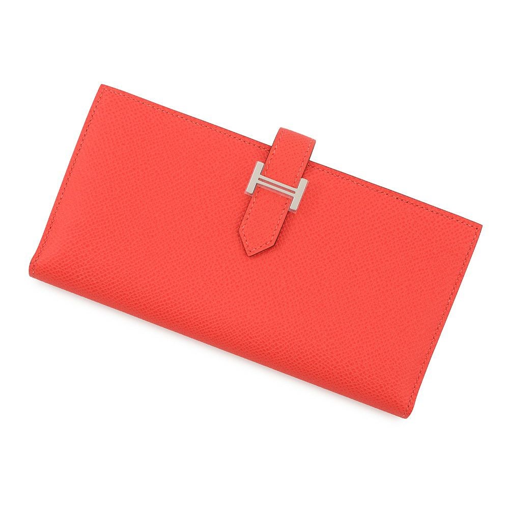 エルメス 長財布 ベアンスフレ オレンジフィールド/シルバー金具 エプソン W刻印 HERMES 財布 エルメス 長財布 ベアンスフレ オレンジフィールド/シルバー金具