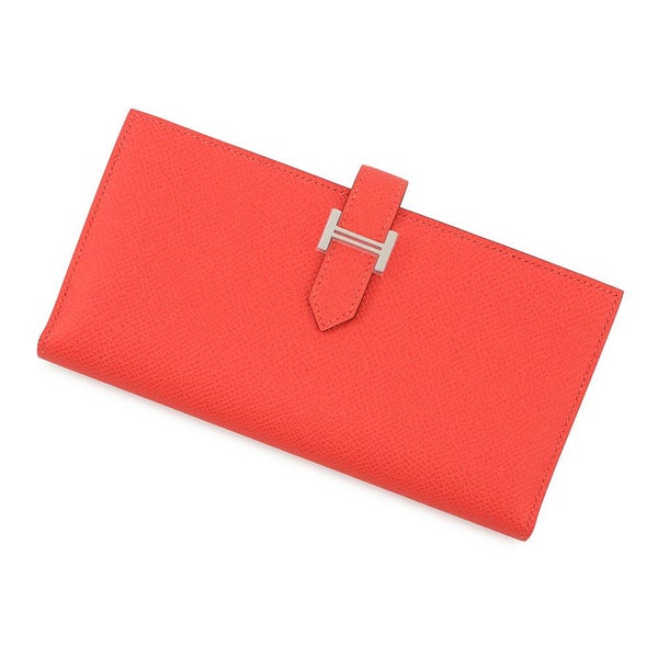 エルメス 長財布 ベアンスフレ オレンジフィールド/シルバー金具 エプソン W刻印 HERMES 財布