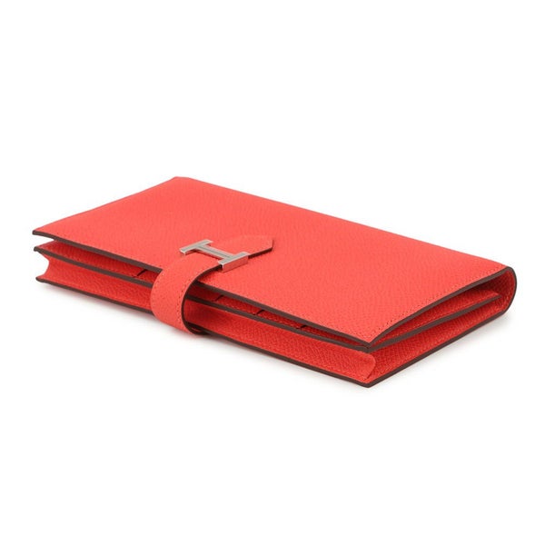 エルメス 長財布 ベアンスフレ オレンジフィールド/シルバー金具 エプソン W刻印 HERMES 財布