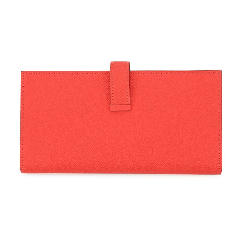 エルメス 長財布 ベアンスフレ オレンジフィールド/シルバー金具 エプソン W刻印 HERMES 財布