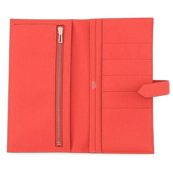 エルメス 長財布 ベアンスフレ オレンジフィールド/シルバー金具 エプソン W刻印 HERMES 財布