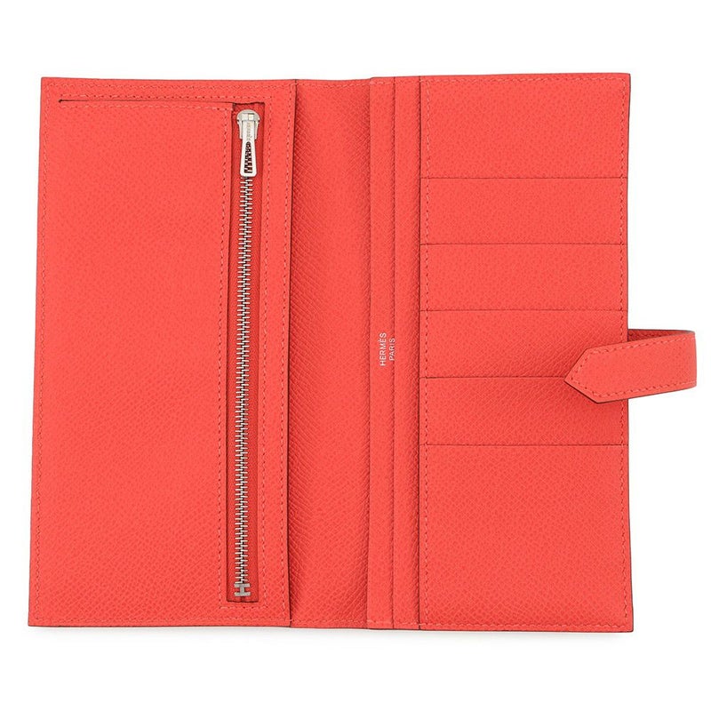 エルメス 長財布 ベアンスフレ オレンジフィールド/シルバー金具 エプソン W刻印 HERMES 財布
