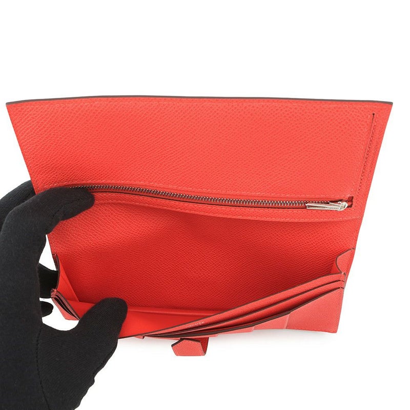 エルメス 長財布 ベアンスフレ オレンジフィールド/シルバー金具 エプソン W刻印 HERMES 財布