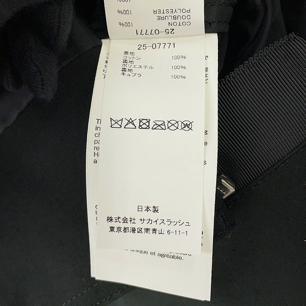 サカイ ワンピース sacai x WTAPS コットンバック サテンドレス レディースサイズ2 25-07771 sacai 黒