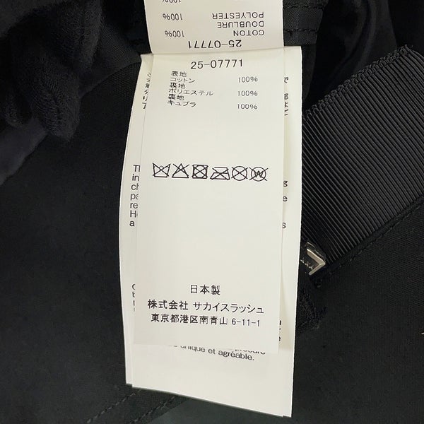 サカイ ワンピース sacai x WTAPS コットンバック サテンドレス レディースサイズ2 25-07771 sacai 黒
