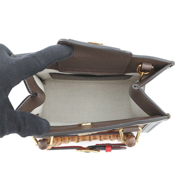 グッチ ハンドバッグ ダイアナ ミニ ジャンボGG GGキャンバス/レザー 655661 GUCCI 2wayショルダー