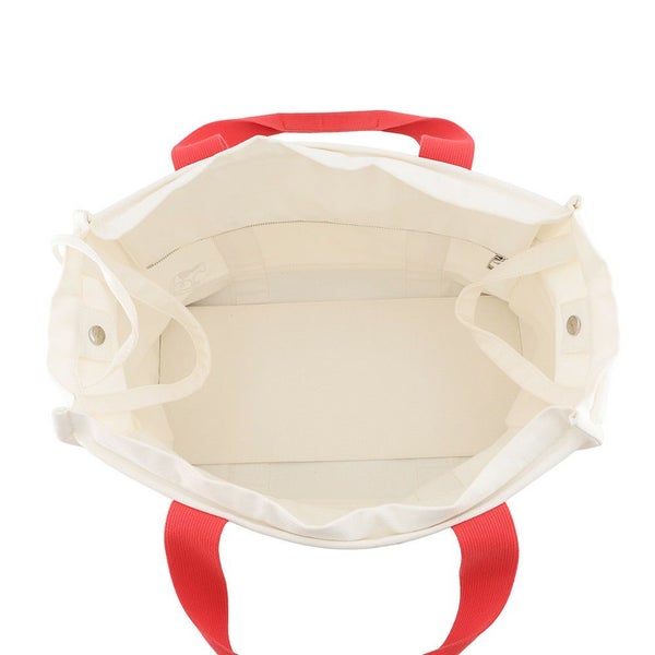 エルメス マザーズバッグ アダダ キャンバス 馬モチーフ HERMES トートバッグ ポーチ付き 白