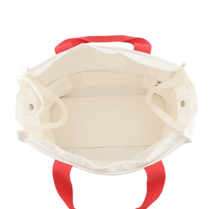 エルメス マザーズバッグ アダダ キャンバス 馬モチーフ HERMES トートバッグ ポーチ付き 白