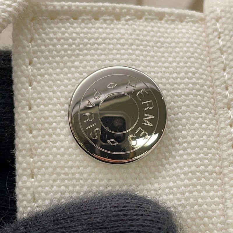 エルメス マザーズバッグ アダダ キャンバス 馬モチーフ HERMES トートバッグ ポーチ付き 白