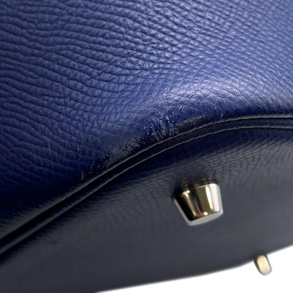 エルメス ハンドバッグ ピコタンロックMM トレサージュ ブルーアンクル/ブリック/ブラック/シルバー金具 エプソン D刻印