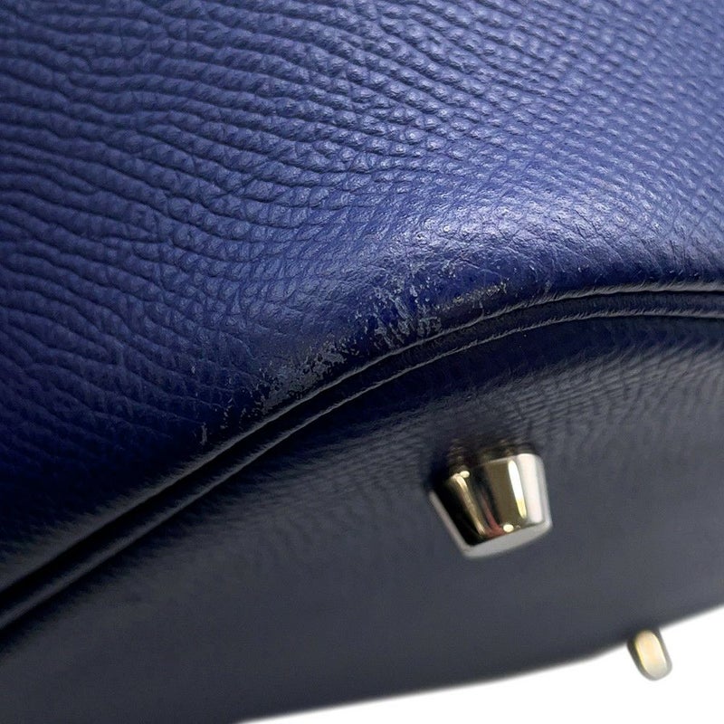 エルメス ハンドバッグ ピコタンロックMM トレサージュ ブルーアンクル/ブリック/ブラック/シルバー金具 エプソン D刻印